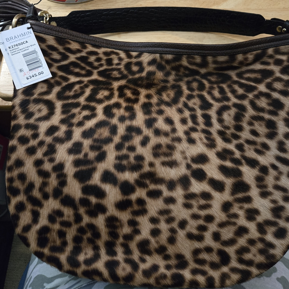 Brahmin Brown Leopard Hobo Bag